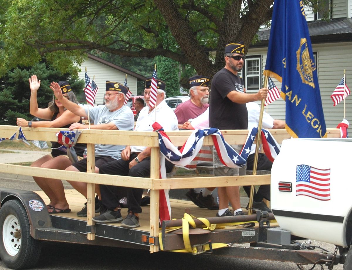 American Legion Members on parade float